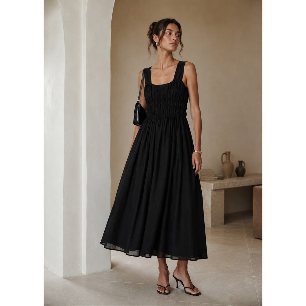 Burberry Black Sleeveless Midi Dress with Wide Straps NEW 8 - Picture 2 of 11